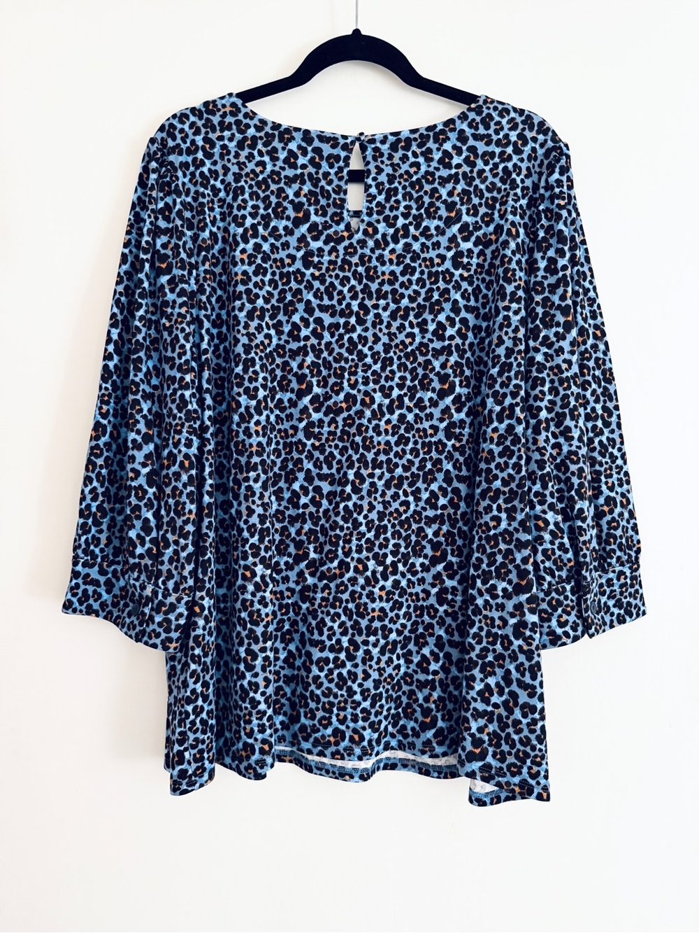 NWT J. Jill Ponte Knit Blouse in French Blue Leopard 2X - Picture 7 of 7